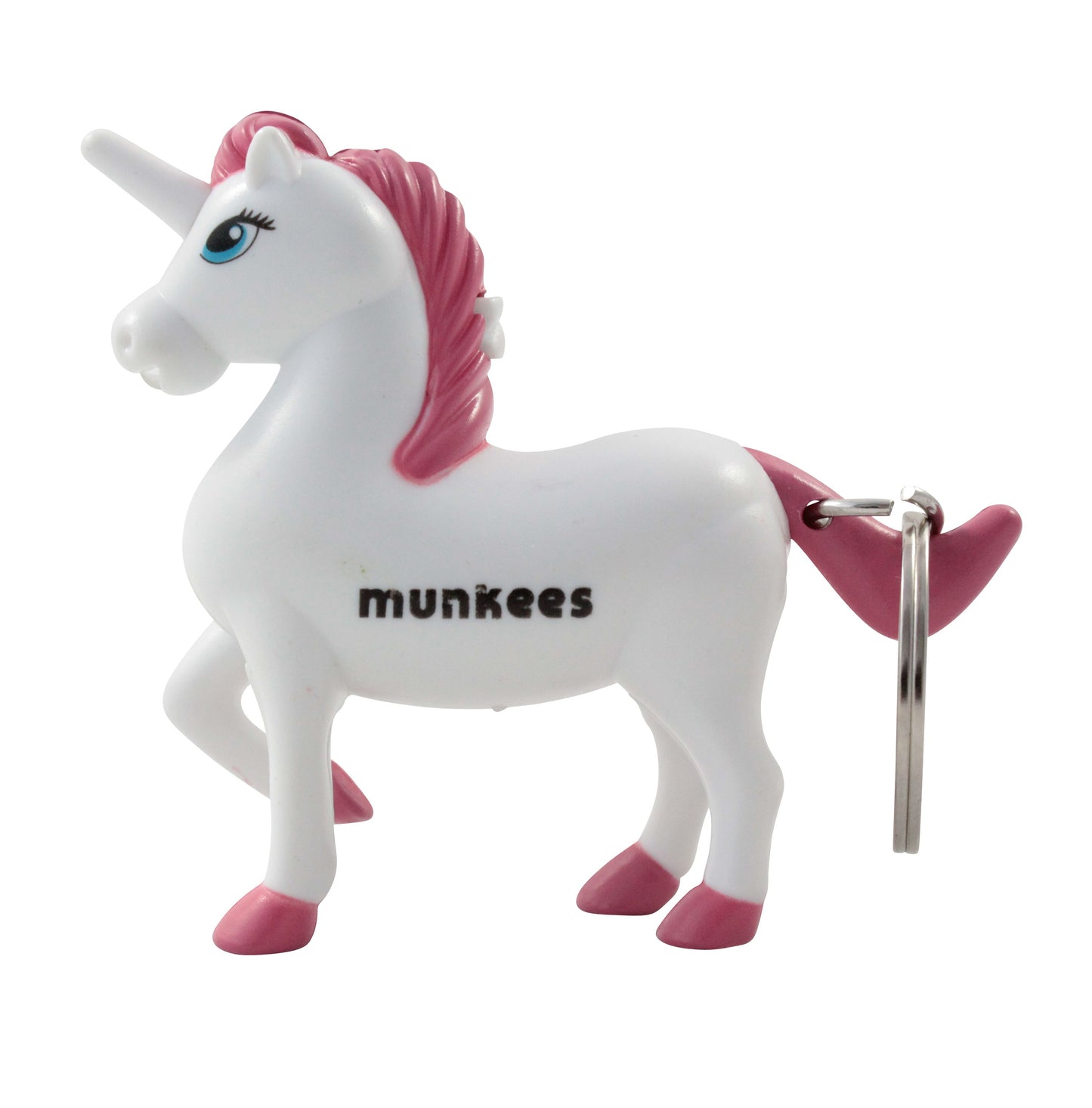 Munkees Einhorn Sound Schlüsselanhänger Größenvergleich in einer Hand gehalten