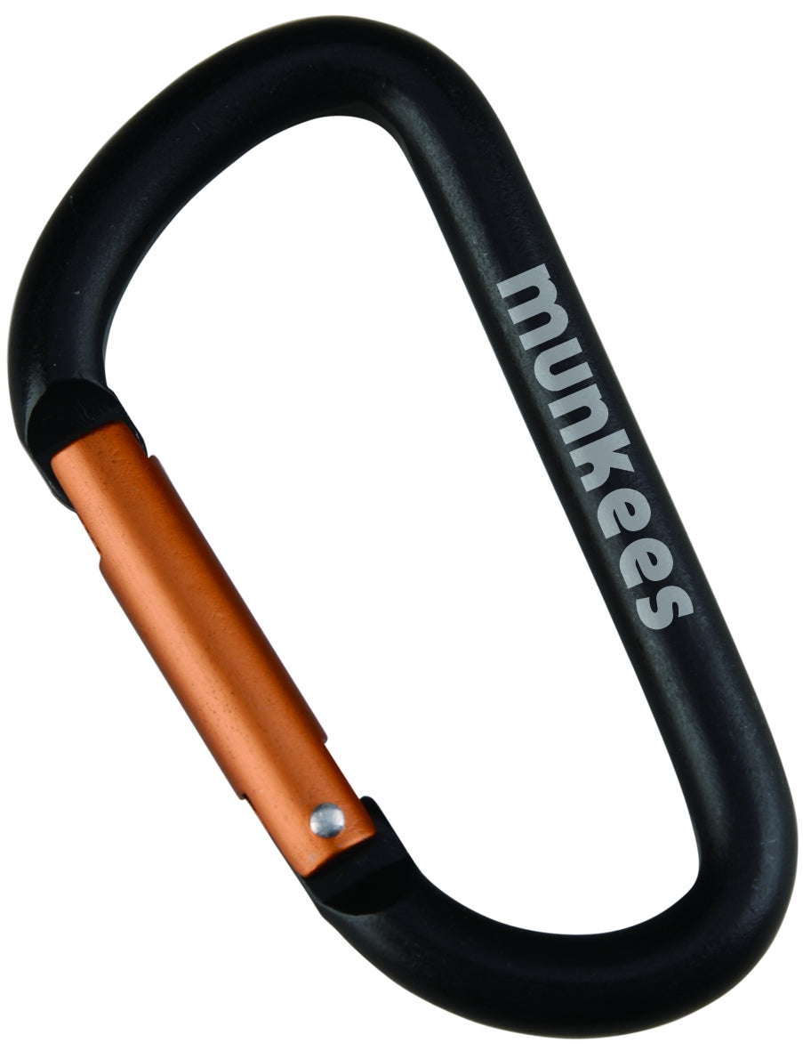 Munkees Karabiner D-Form 8x80mm aus Aluminium in Silber Frontansicht