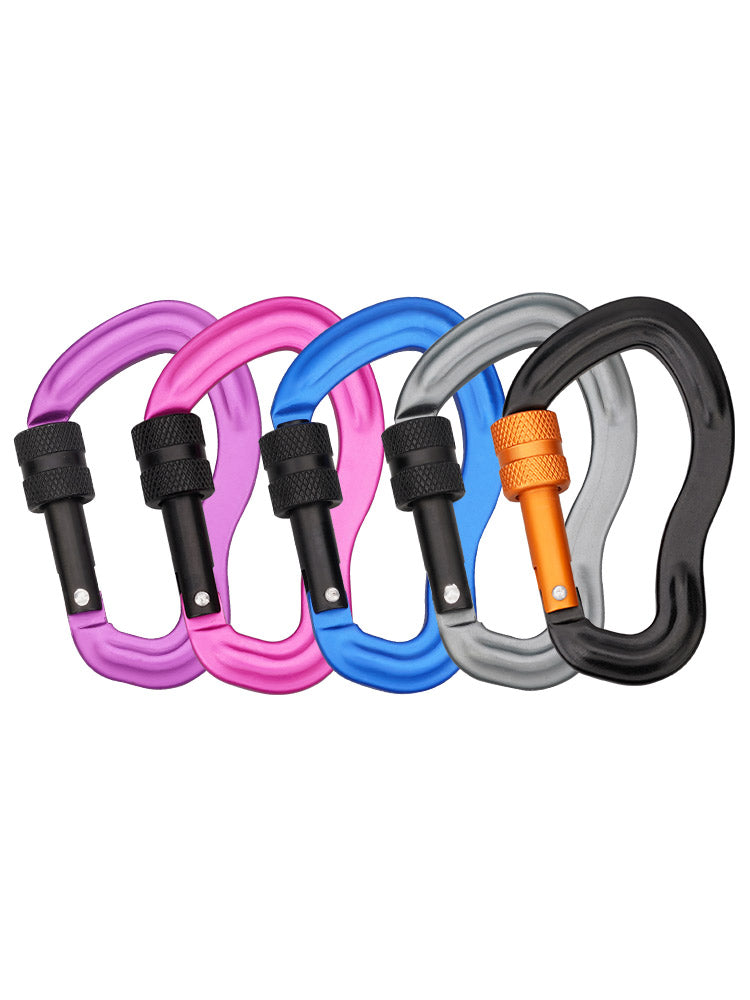 munkees Karabiner mit Schraubverschluss Ohr aus poliertem Aluminium in Silber