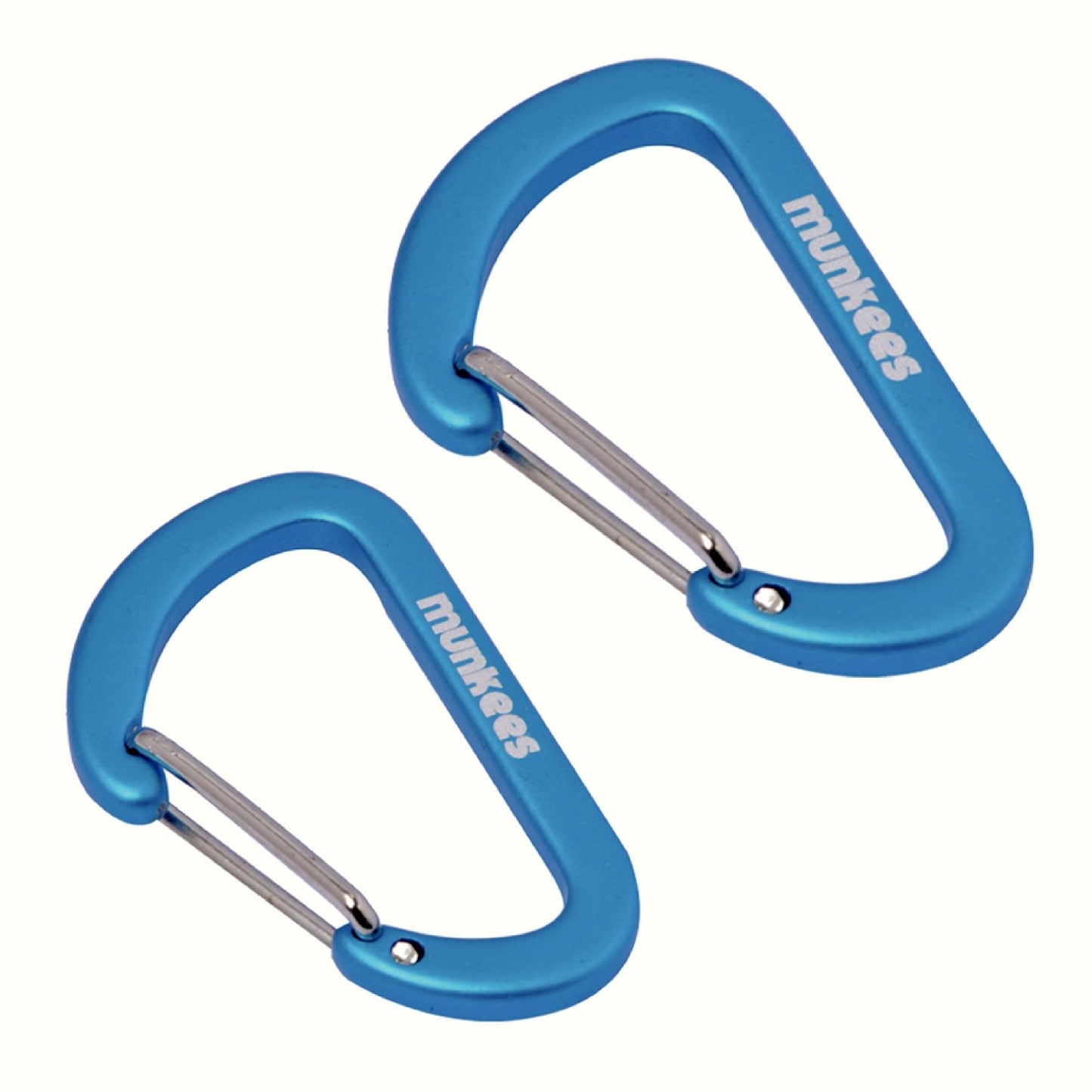 munkees Flacher Karabiner mit Drahtschnapper 2 Stück silbern Hauptansicht