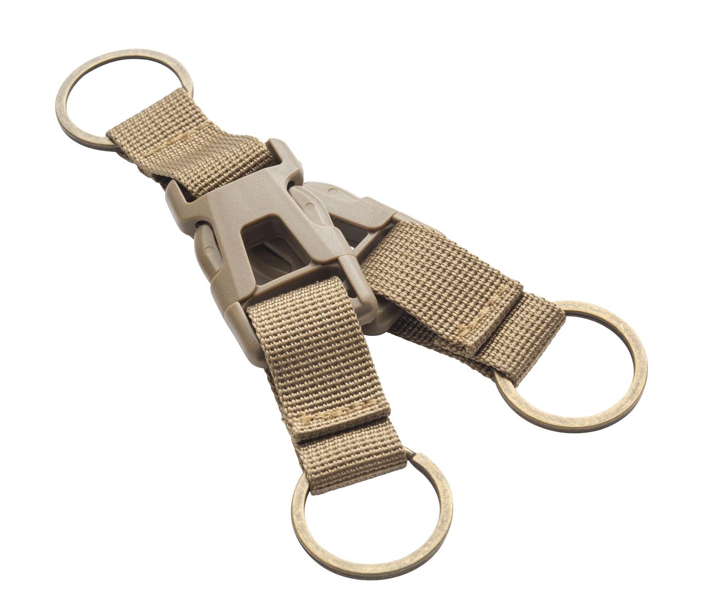 Munkees abnehmbarer Schlüsselanhänger Khaki Nylon mit stabiler Karabinerhalterung