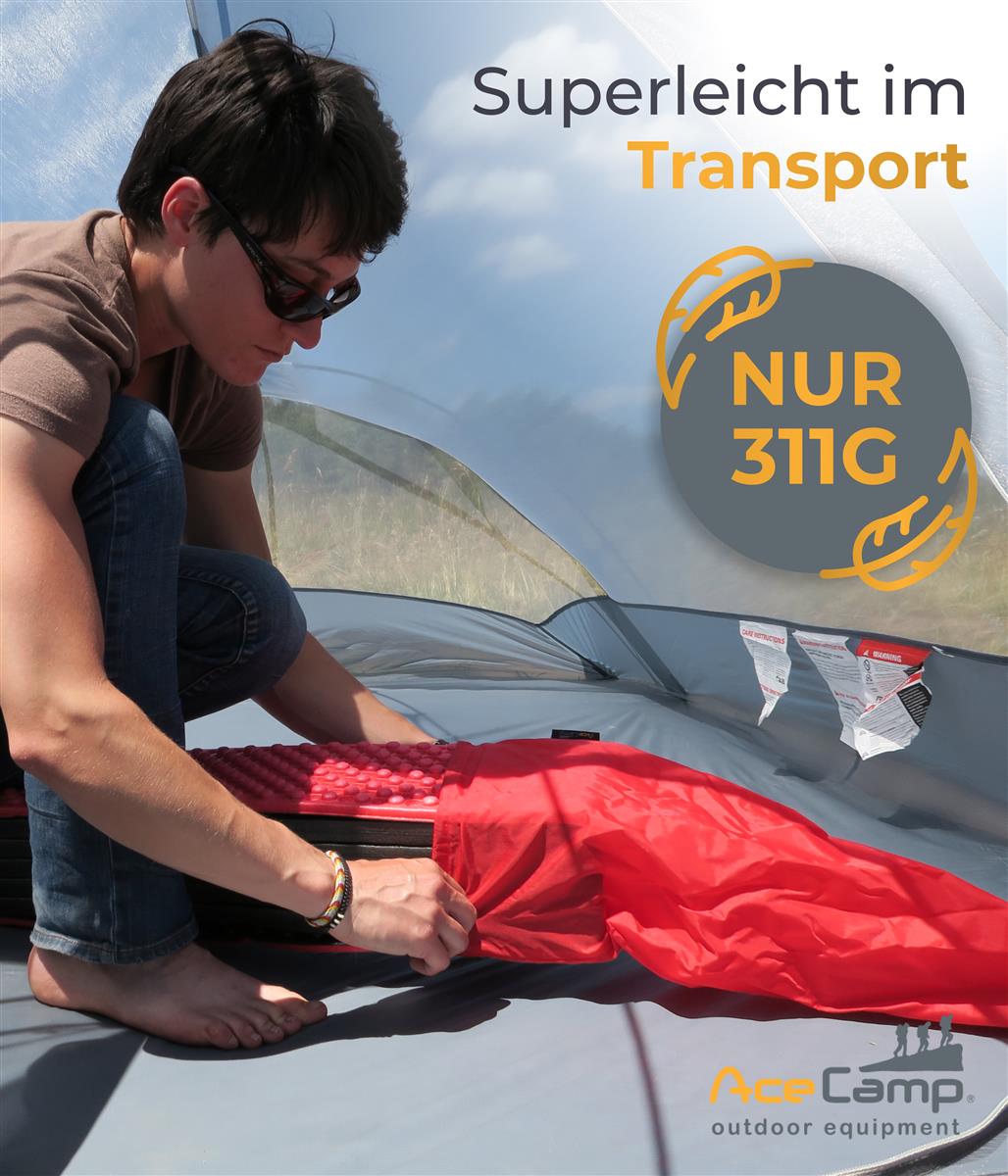 AceCamp Chill Star Liegematte Rot – Seitenansicht mit Dickendetail