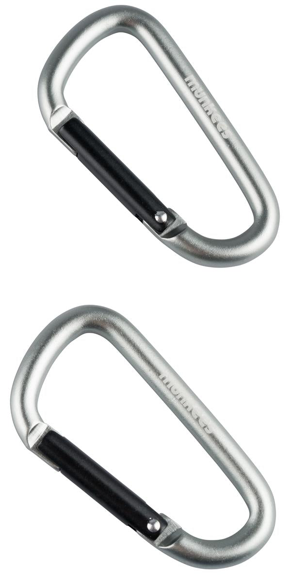 munkees Karabiner D-Form 2 Stück silbern 6x60mm Hauptansicht