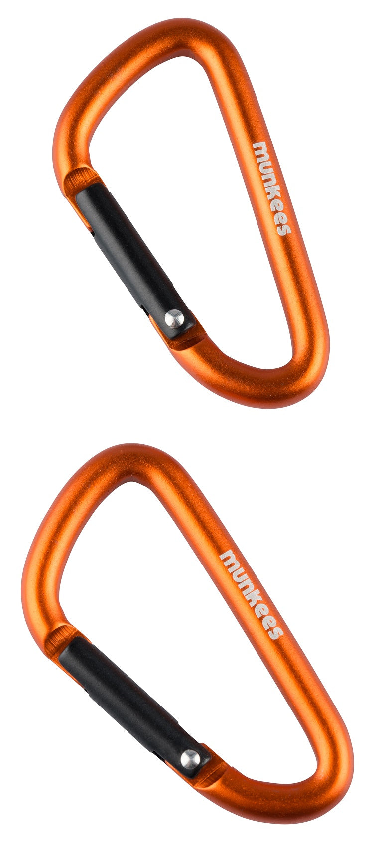 Munkees Karabiner D-Form 2 Stück 50 mm silberfarbenes Metallset