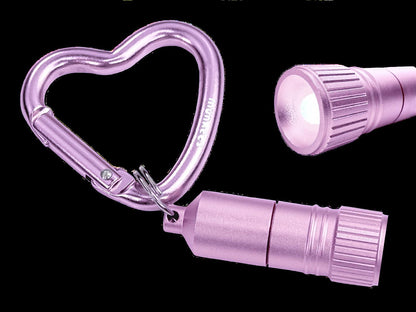 munkees Mini LED Taschenlampe mit Herz-Karabiner – pink