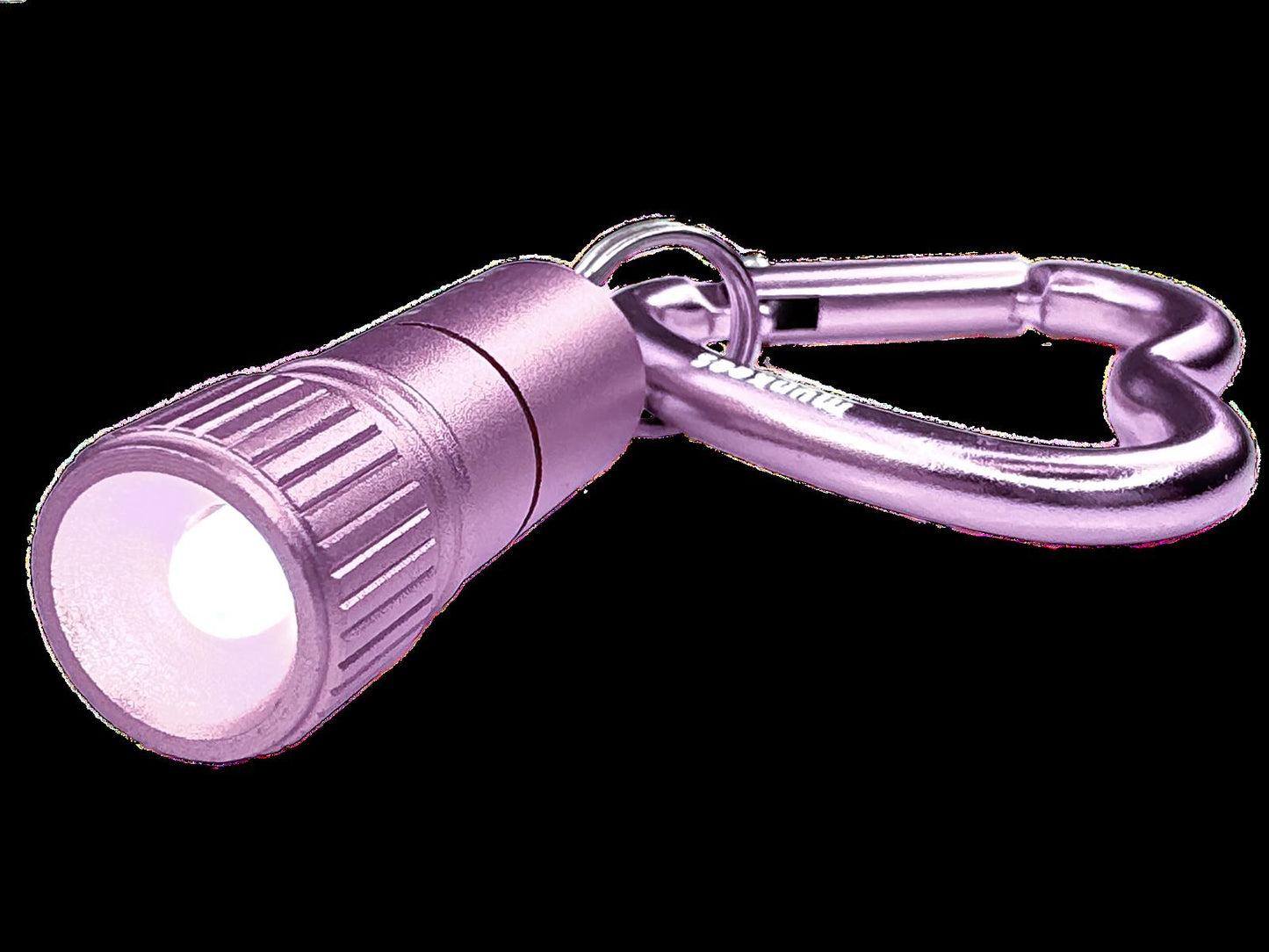 munkees Mini LED Taschenlampe mit Herz-Karabiner pink