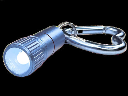 munkees Mini LED Taschenlampe mit Herz-Karabiner – Blau