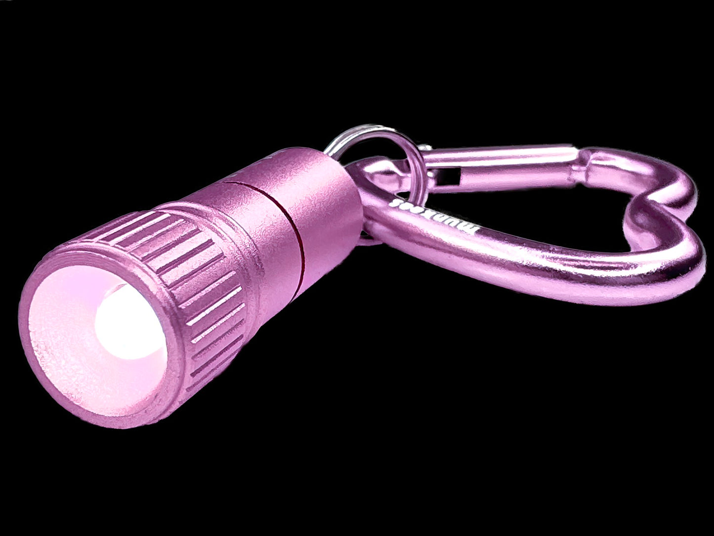 munkees Mini LED Taschenlampe mit Herz-Karabiner pink