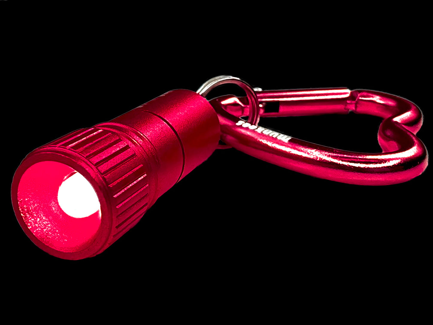 munkees Mini LED Taschenlampe mit Herz-Karabiner rot