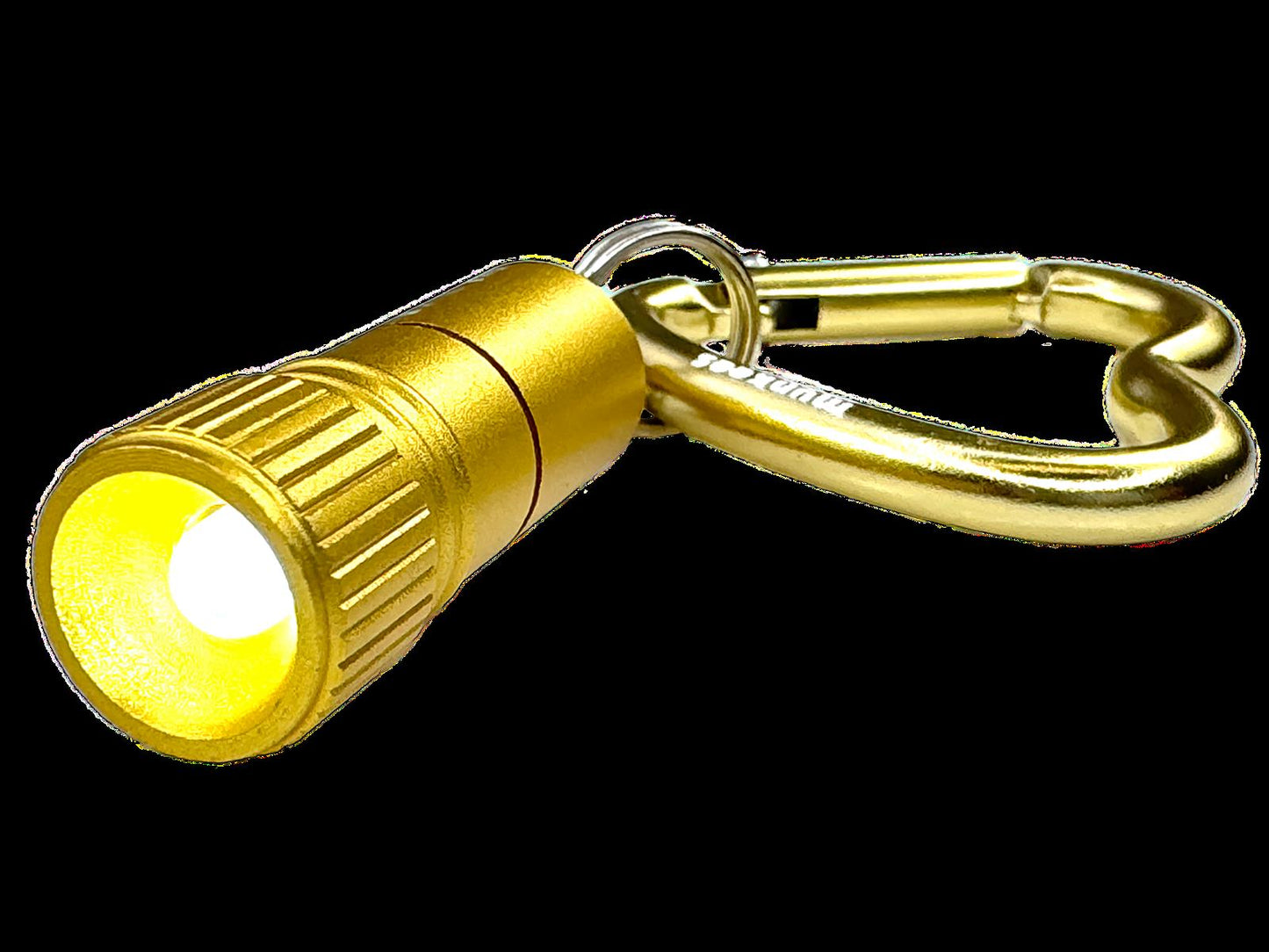 munkees Mini LED Taschenlampe mit Herz-Karabiner gold