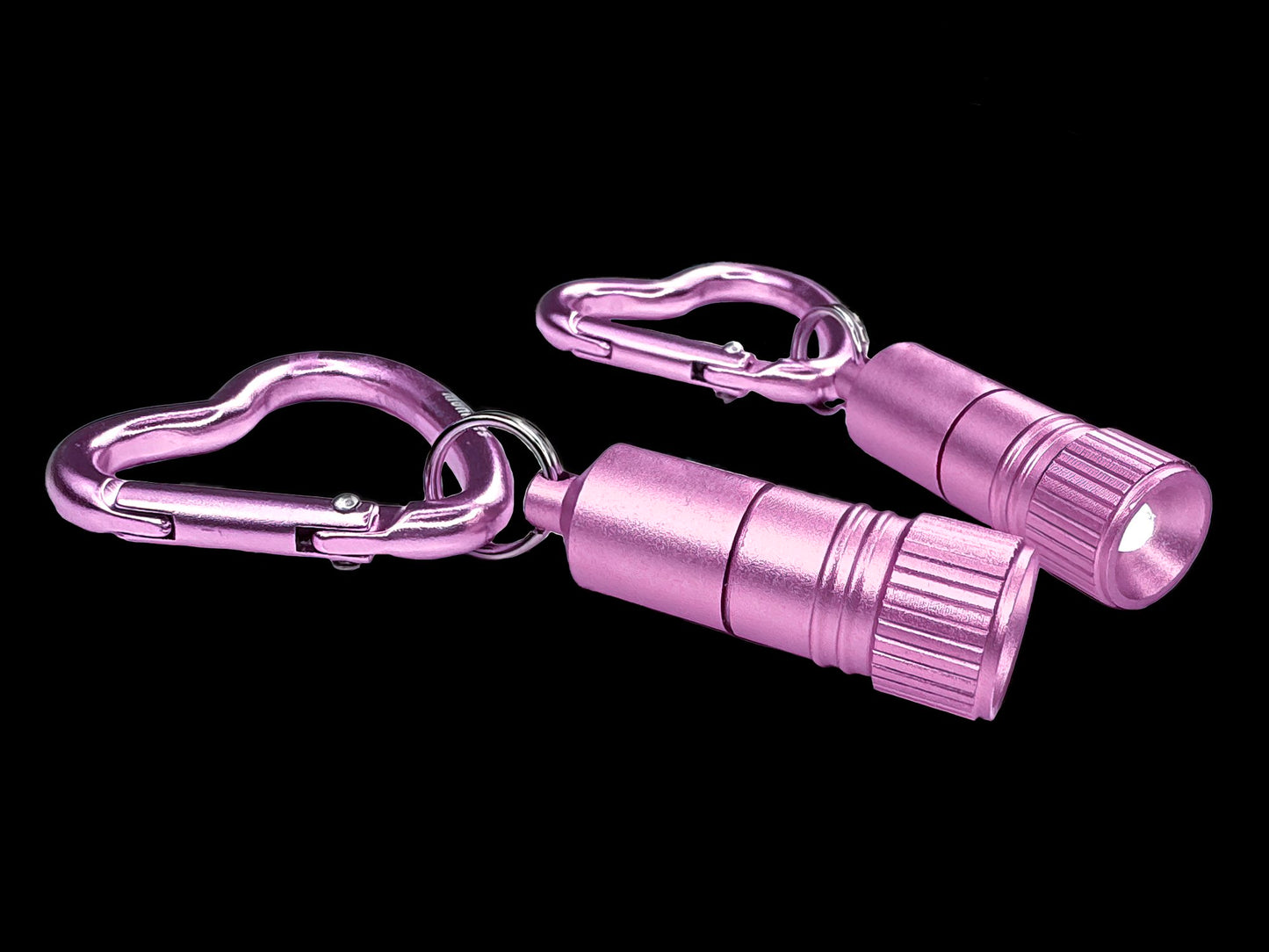 munkees Mini LED Taschenlampe mit Herz-Karabiner pink