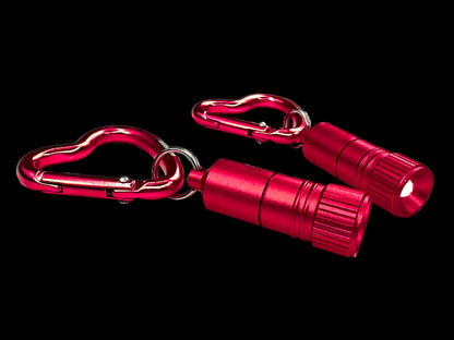 munkees Mini LED Taschenlampe mit Herz-Karabiner rot