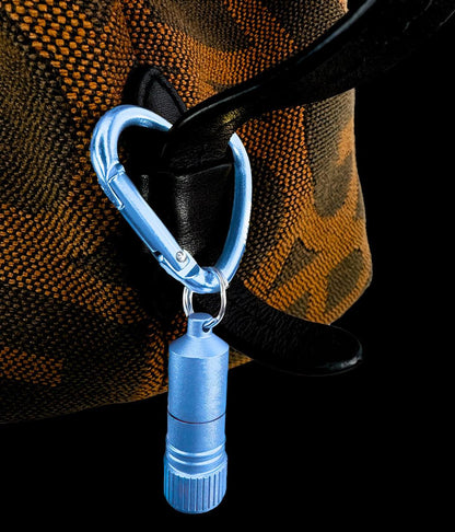munkees Mini LED Taschenlampe mit Herz-Karabiner blau
