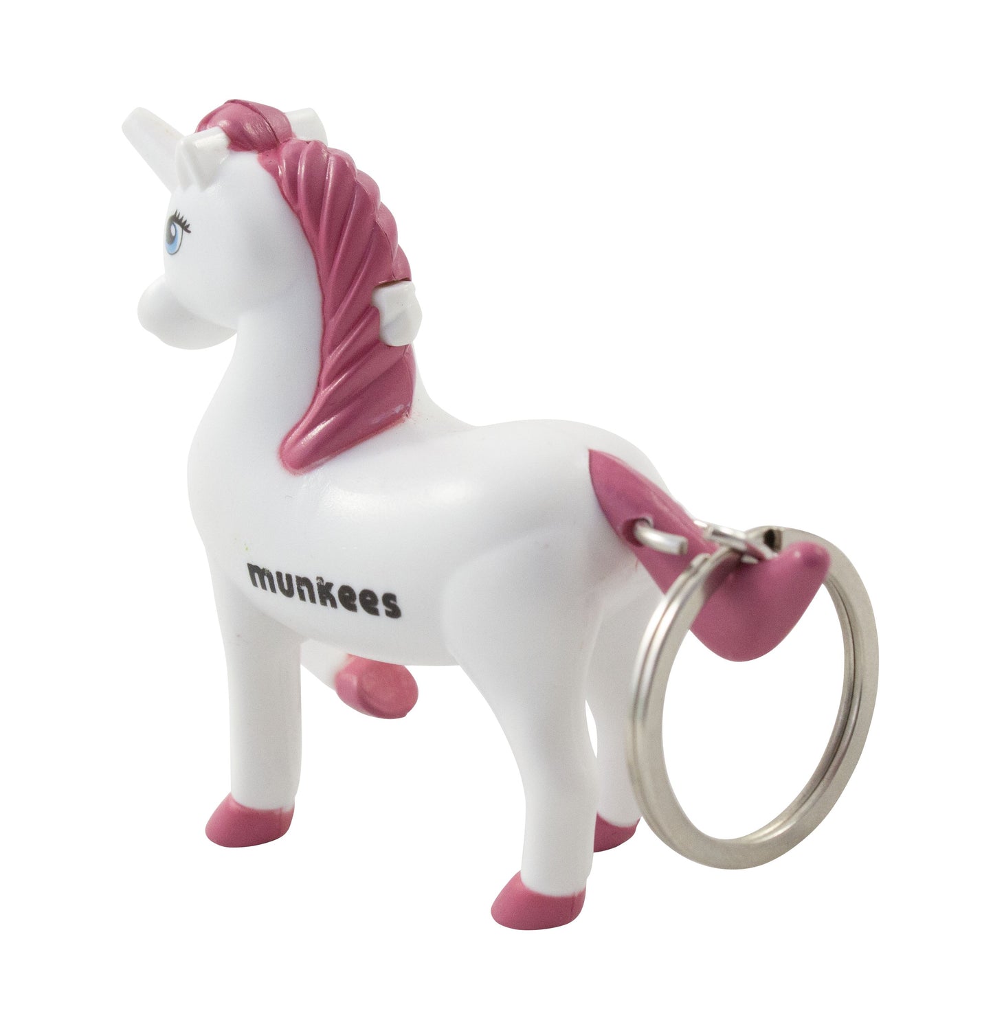 munkees Einhorn Schlüsselanhänger mit LED & Sound – Pink