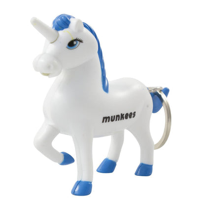 munkees Einhorn LED-Schlüsselanhänger Blau mit Sound