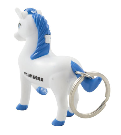 munkees Einhorn LED-Schlüsselanhänger Blau mit Sound