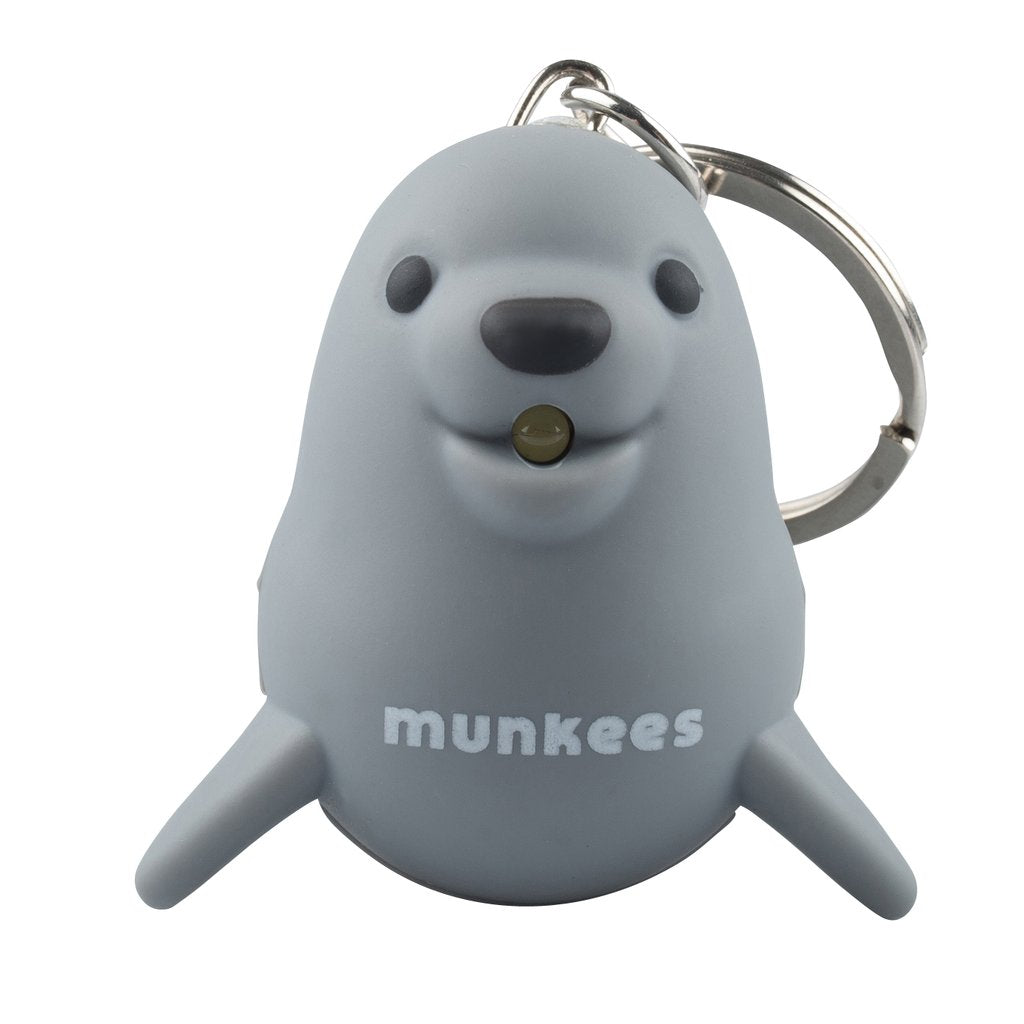 Munkees Schlüsselanhänger Seelöwe grau mit LED und Sound Funktion