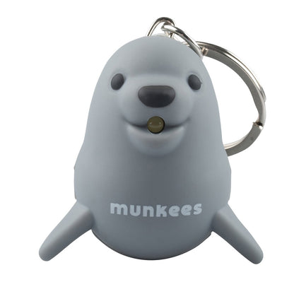 Munkees Schlüsselanhänger Seelöwe grau mit LED und Sound Funktion