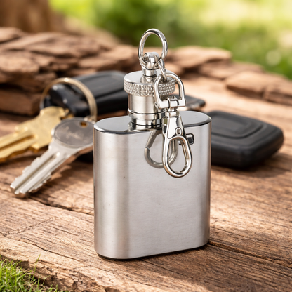 munkees Kippis Flachmann-Set mit Karabiner & Trichter, 30 ml