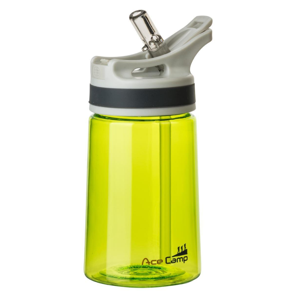 AceCamp TRITAN Trinkflasche 350 ml grün mit Springdeckel Frontansicht
