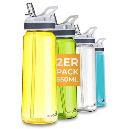 AceCamp TRITAN Trinkflasche BPA-frei mit Trinkhalm