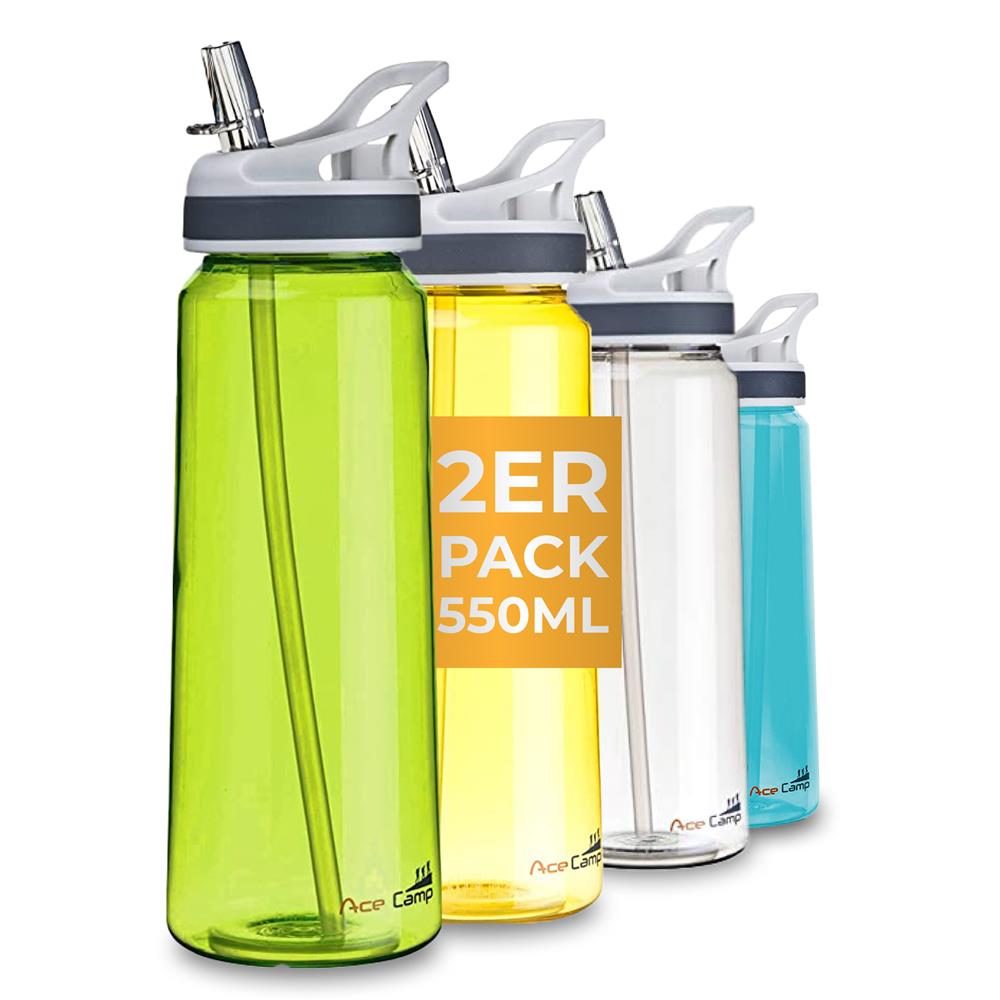 AceCamp TRITAN Trinkflasche BPA-frei mit Trinkhalm