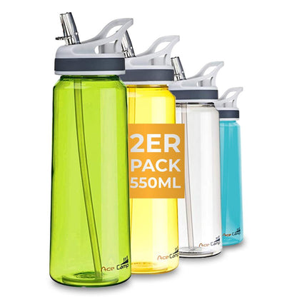 AceCamp TRITAN Trinkflasche BPA-frei mit Trinkhalm