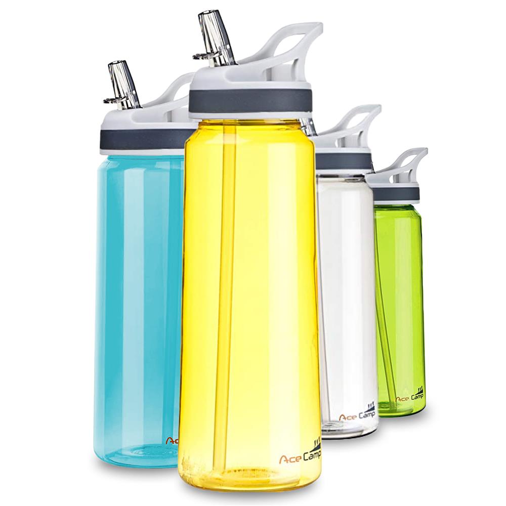 AceCamp TRITAN Trinkflasche BPA-frei mit Trinkhalm