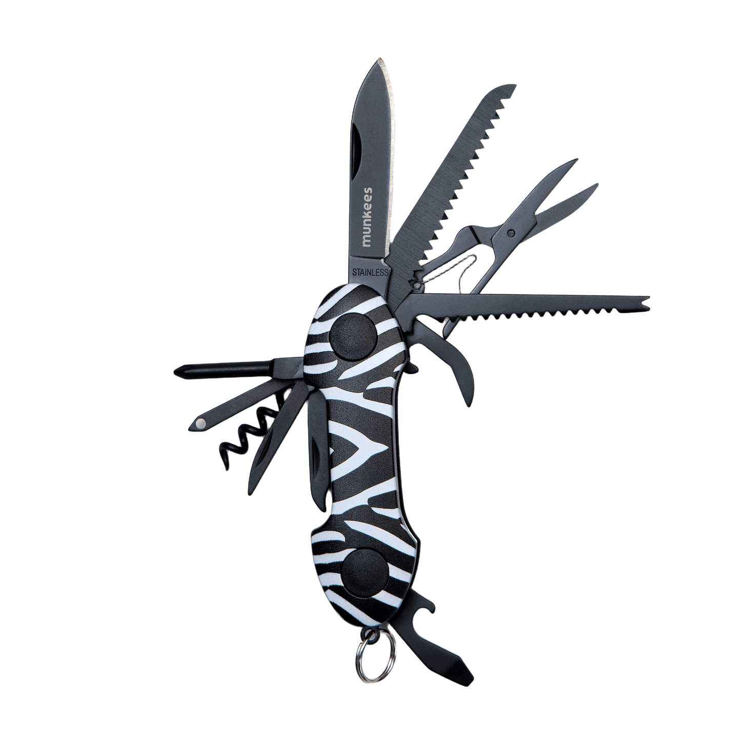 munkees Taschenmesser Zebra mit 15 Funktionen