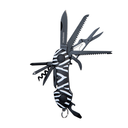 munkees Taschenmesser Zebra mit 15 Funktionen