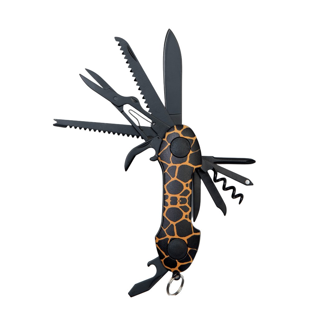 munkees Taschenmesser Giraffe mit 15 Funktionen in geschlossenem Zustand