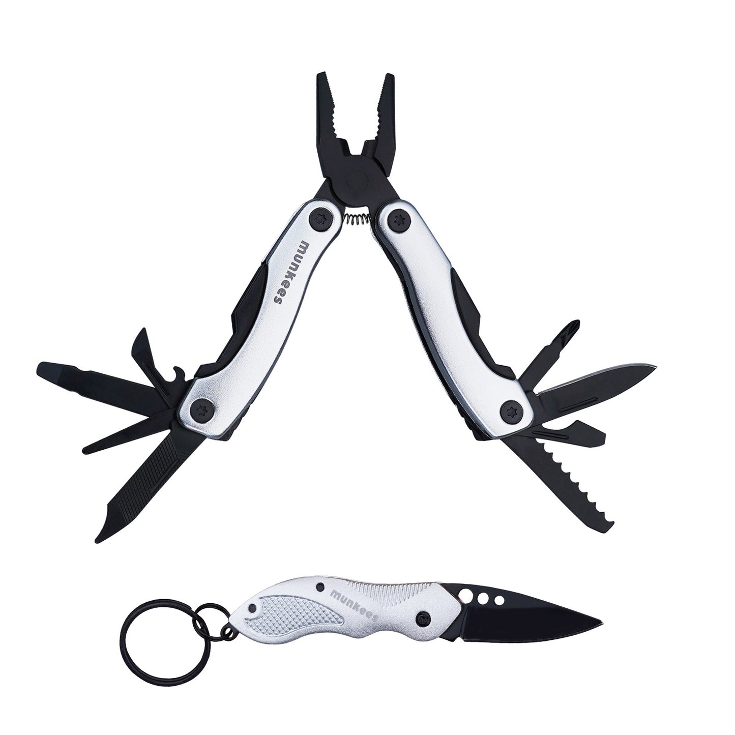 munkees Multi Duo Silver – Schlüsselanhänger mit Tools