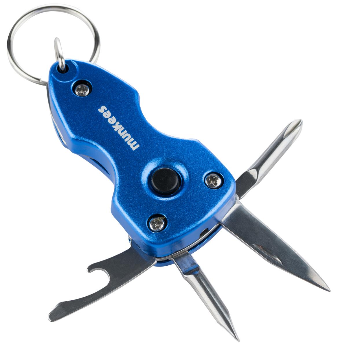 munkees Multi-Tool mit LED & 6 Funktionen, Blau