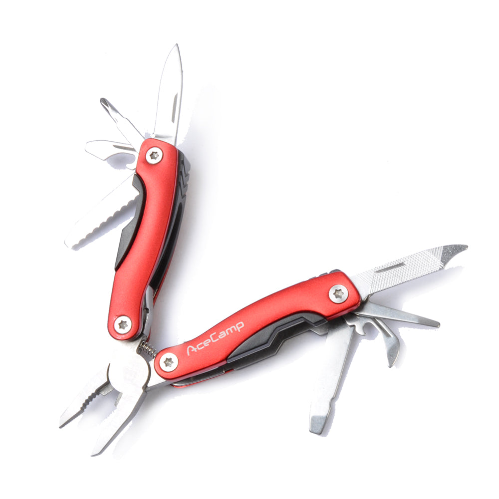munkees Edelstahl Multitool mit 7 Funktionen – Rot