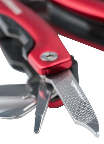 munkees Edelstahl Multi Tool mit 9 Funktionen – Rot