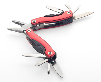 munkees Edelstahl Multi Tool mit 9 Funktionen – Rot