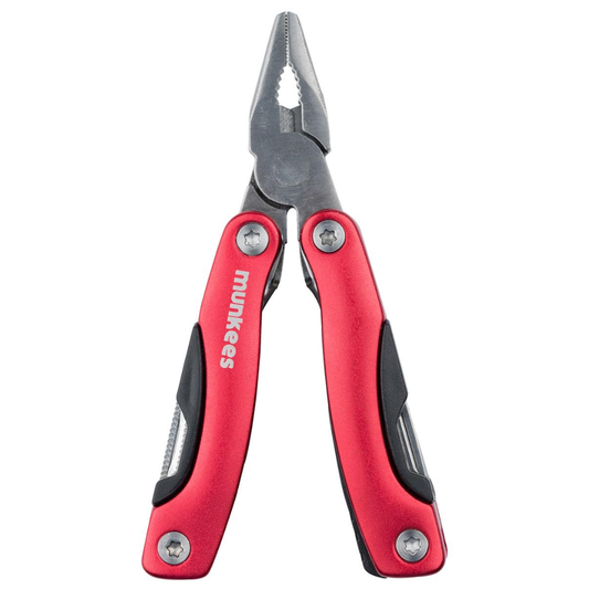 munkees Edelstahl Multi Tool mit 9 Funktionen – Rot