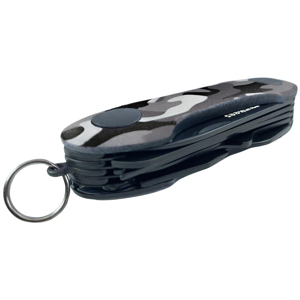 munkees® Taschenmesser Camouflage, 15 Funktionen, kompakt
