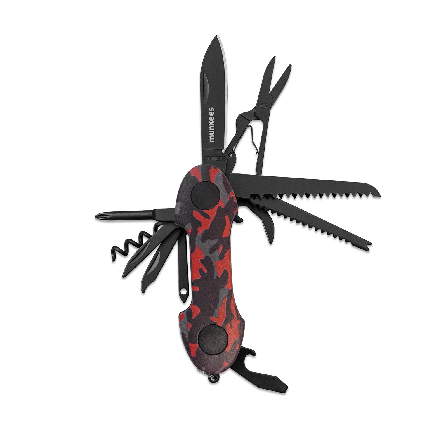 munkees Taschenmesser mit 15 Funktionen – Camouflage