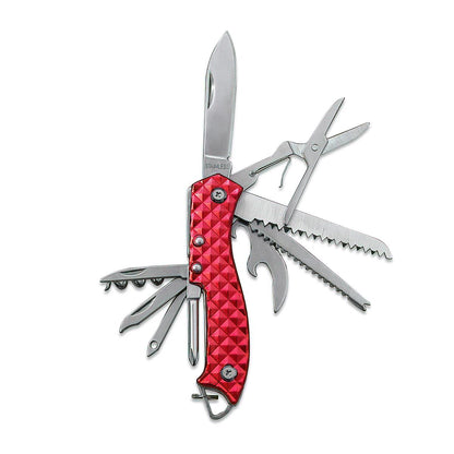 munkees® 14-in-1 Taschenmesser Rubinrot-Metallic