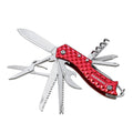 Munkees 14-in-1 Taschenmesser Rot Edelstahl kompakt aufgeklappt alle Werkzeuge sichtbar