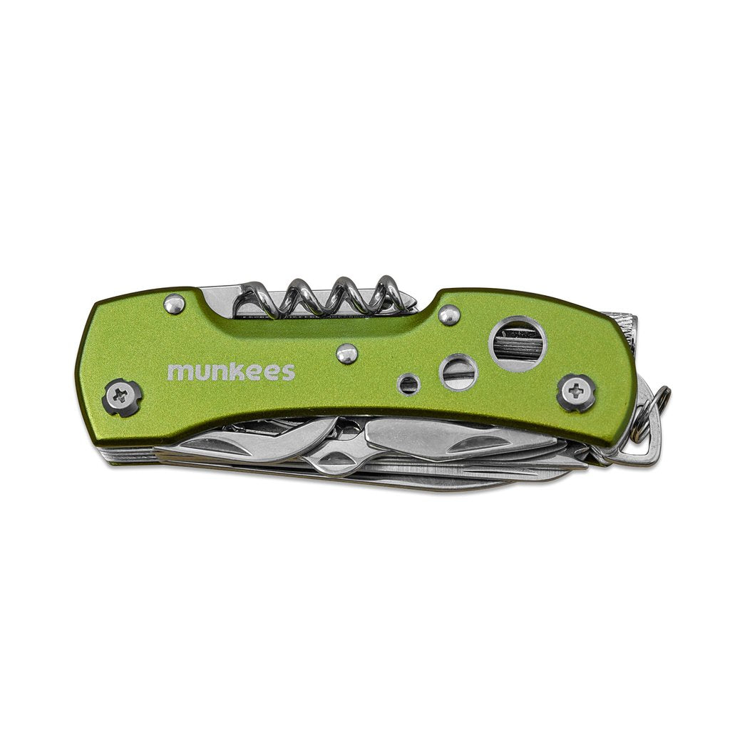 munkees Taschenmesser LED Detailansicht integrierte Taschenlampe grüner Griff