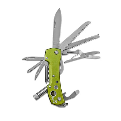 munkees Taschenmesser LED 15-in-1 grün Verpackung Geschenkbox Rückseite
