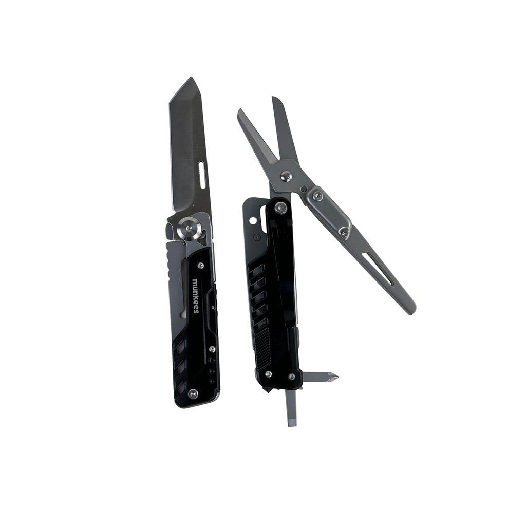 munkees Messer mit Schere Black Line Verpackung Produktbox Rückseite