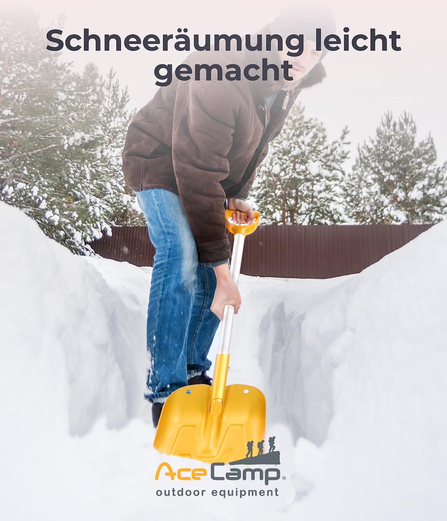 AceCamp faltbare Schneeschaufel aus Aluminium