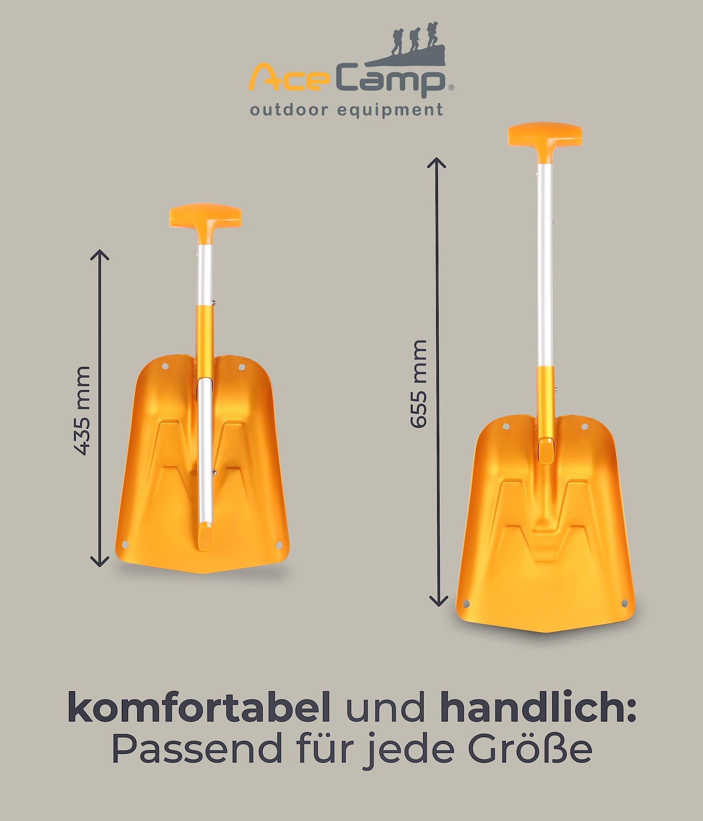AceCamp faltbare Schneeschaufel aus Aluminium