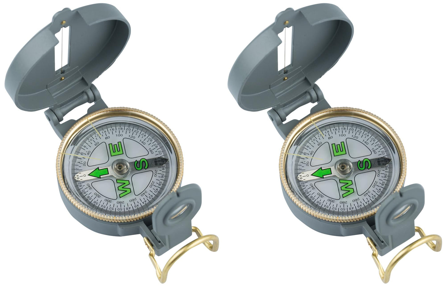 AceCamp Militär Kompass mit Metallgehäuse und Peilfaden