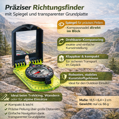 AceCamp Peilkompass mit Spiegel – klappbar & leicht