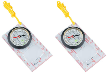 AceCamp fluoreszierender Kartenkompass mit Bodenplatte