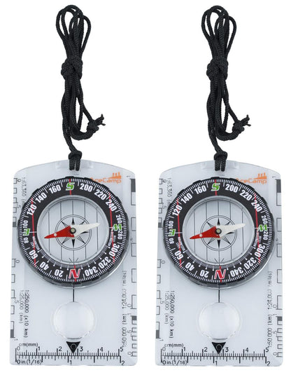 AceCamp Kartenkompass mit Lupe und Umhängeband